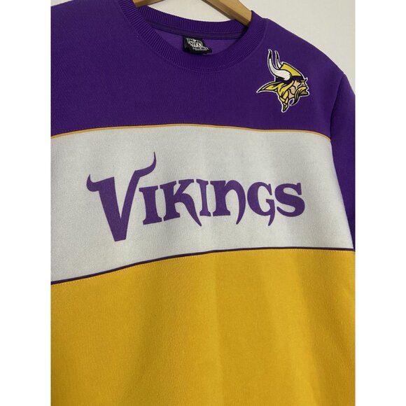 Minnesota Vikings NFL Team Apparel Crewneck Sweatshirt Small Purple & Yellow - Picture 3 of 12